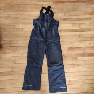 Polaris Snowmobile Bib Overalls Mens M Black Insulated USA Made Vintage